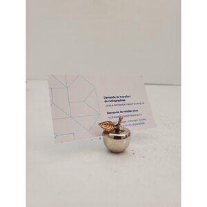 Silver Plate Apple Place Card Holder | Apple Place Card Holder | Silver Plate